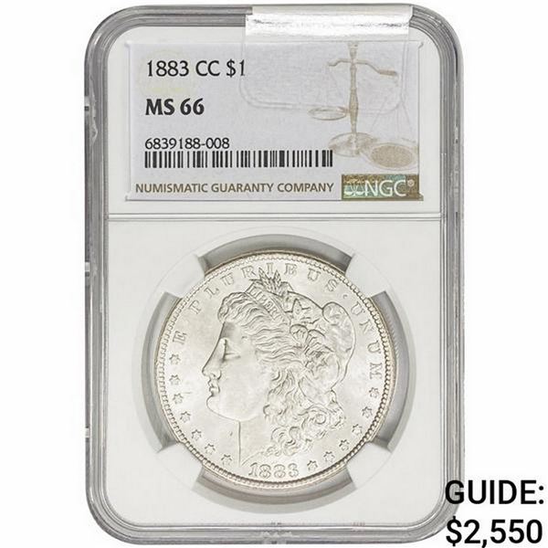 1883-CC Morgan Silver Dollar NGC MS66