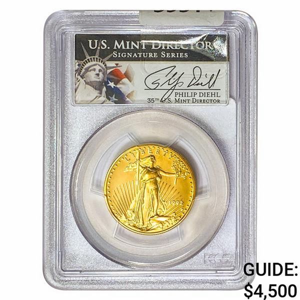 1992-P 1/2oz $25 AGE PCGS PR70 DCAM
