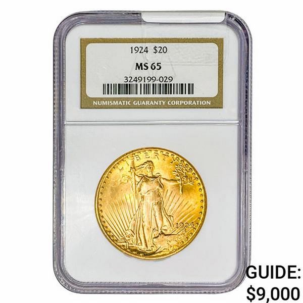 1924 $20 Gold Double Eagle NGC MS65