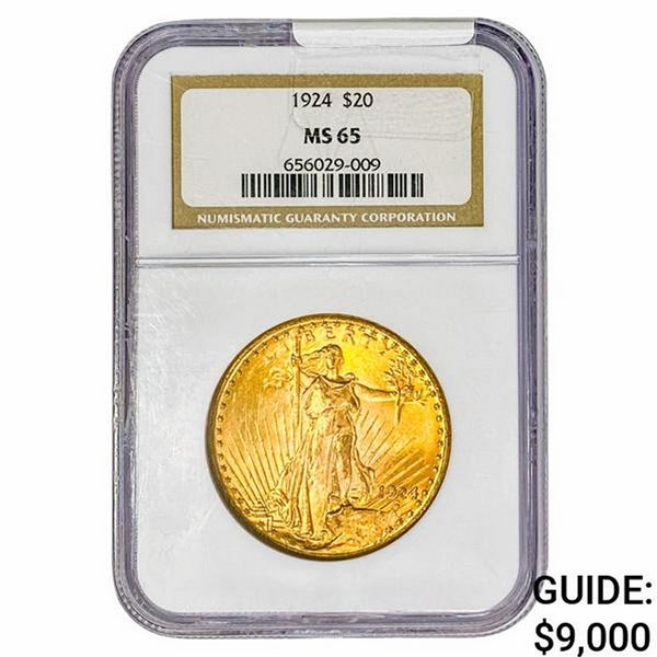 1924 $20 Gold Double Eagle NGC MS65