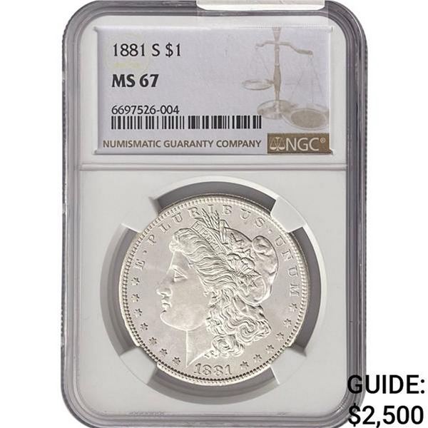 1881-S Morgan Silver Dollar NGC MS67
