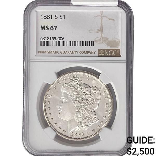 1881-S Morgan Silver Dollar NGC MS67