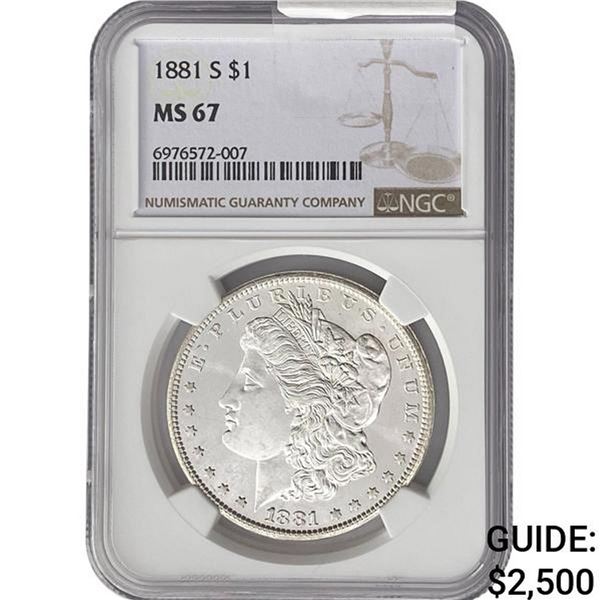 1881-S Morgan Silver Dollar NGC MS67