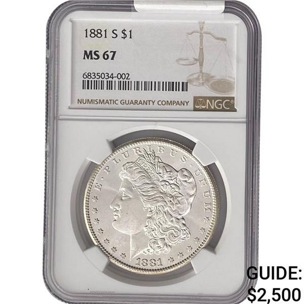 1881-S Morgan Silver Dollar NGC MS67