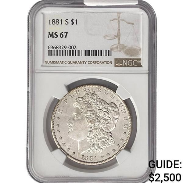 1881-S Morgan Silver Dollar NGC MS67