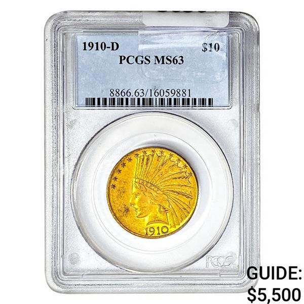 1910-D $10 Gold Eagle PCGS MS63