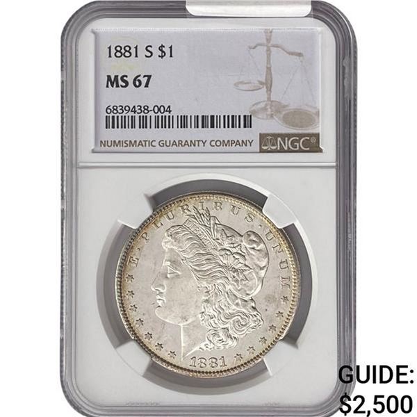 1881-S Morgan Silver Dollar NGC MS67