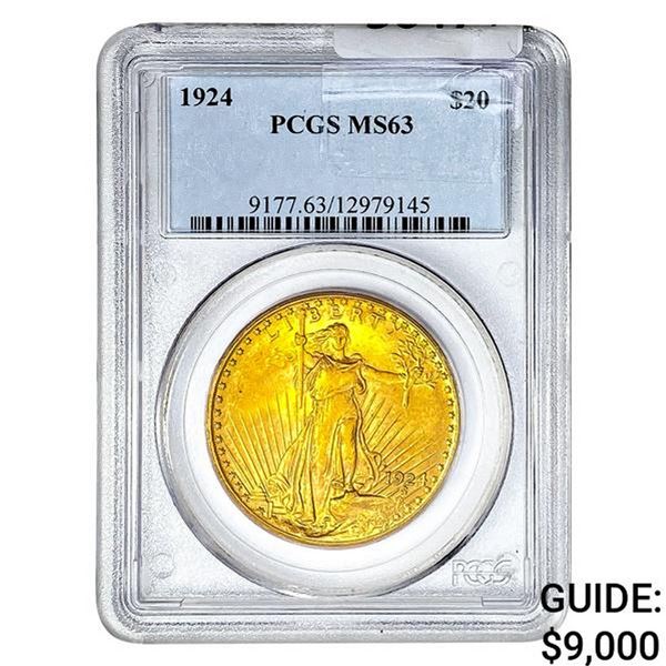 1924 $20 Gold Double Eagle PCGS MS63