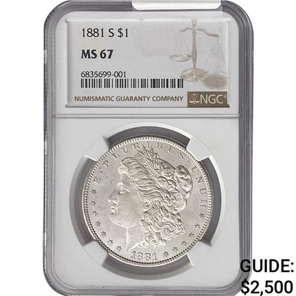 1881-S Morgan Silver Dollar NGC MS67