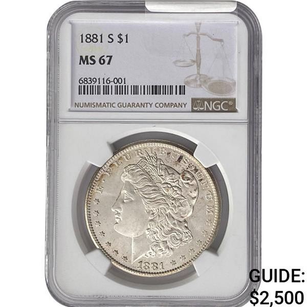 1881-S Morgan Silver Dollar NGC MS67