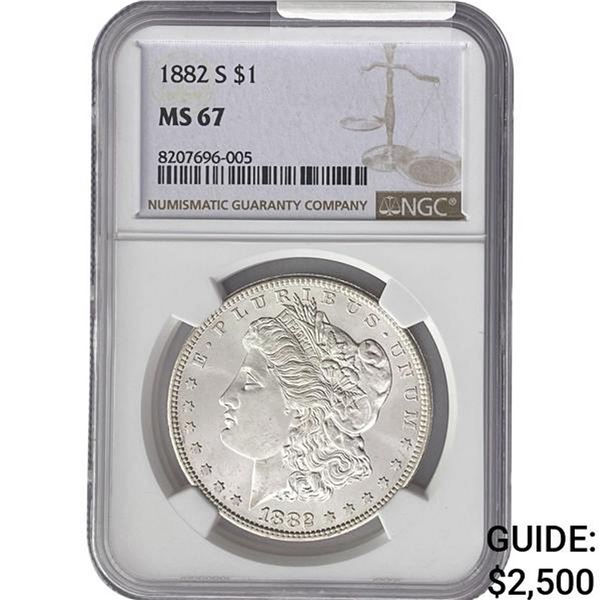 1882-S Morgan Silver Dollar NGC MS67