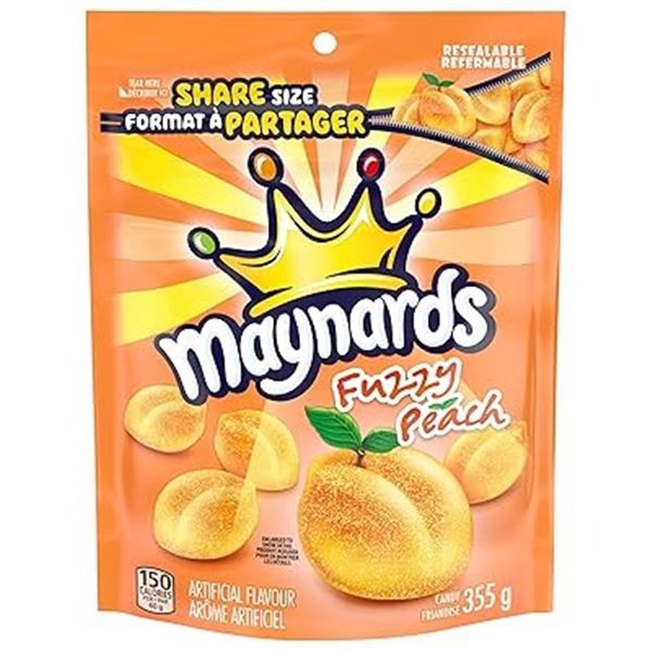 2 NEW MAYNARDS FUZZY PEACHES 355G BAGS