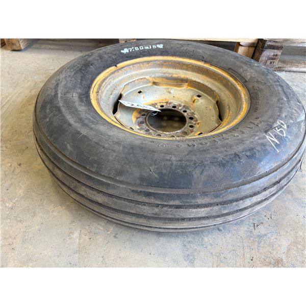 Multi hole rim c/w 7.60-15 tire