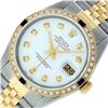 Image 2 : Rolex Mens Two Tone Sapphire and Diamond Datejust Wristwatch
