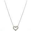 Image 4 : 14KT White Gold 0.70 ctw Diamond Open Heart Pendant with Chain