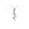 Image 4 : 14KT Tri-Color Gold 0.62 ctw Diamond Butterfly Pendant with Chain