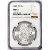 Image 1 : 1883-CC $1 Morgan Silver Dollar Coin NGC MS62