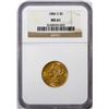Image 1 : 1886-S $5 Liberty Head Half Eagle Gold Coin NGC MS61