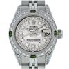 Image 1 : Rolex Ladies Stainless Steel Emerald and Diamond Datejust Wristwatch