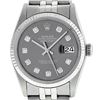 Image 3 : Rolex Mens Stainless Steel Slate Grey Diamond Datejust Wristwatch