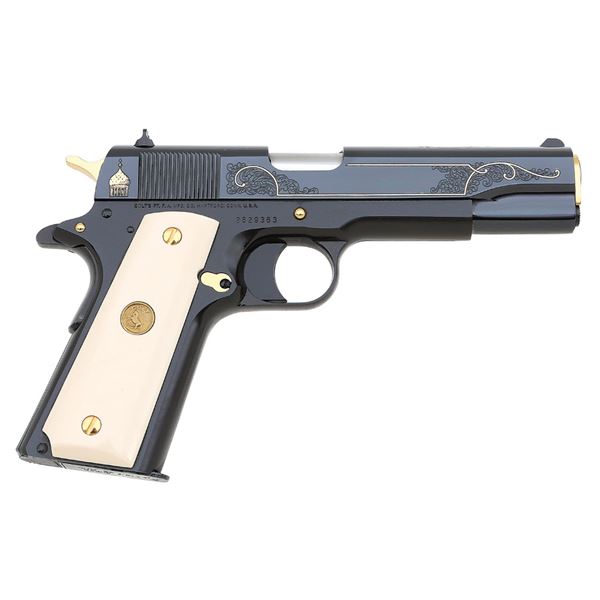 Lovely Colt Government Model 38 Super Gold Stallion Premier Pistol