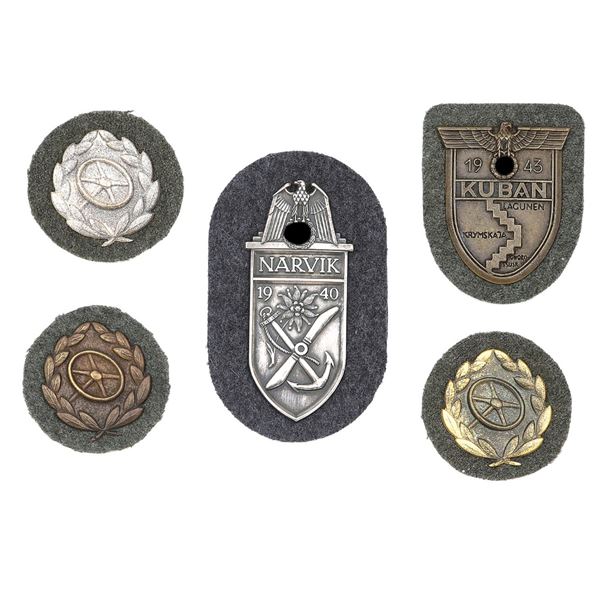 WWII German Uniform Sleeve Badge Grouping