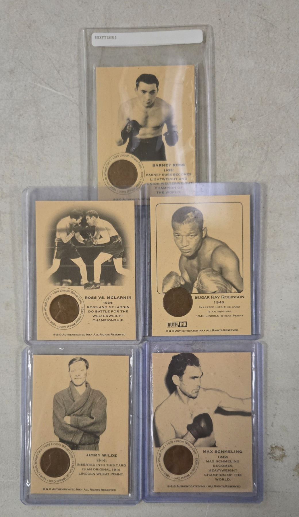 Boxing - Boxer Cards w/Pennies Including - James Corbett, Tony ...