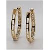 Image 8 : 0.5 ct. NATURAL ELONGATED WHITE DIAMOND HOOP EARRING in 14K Yellow Gold plated 925 Sterling Silver â