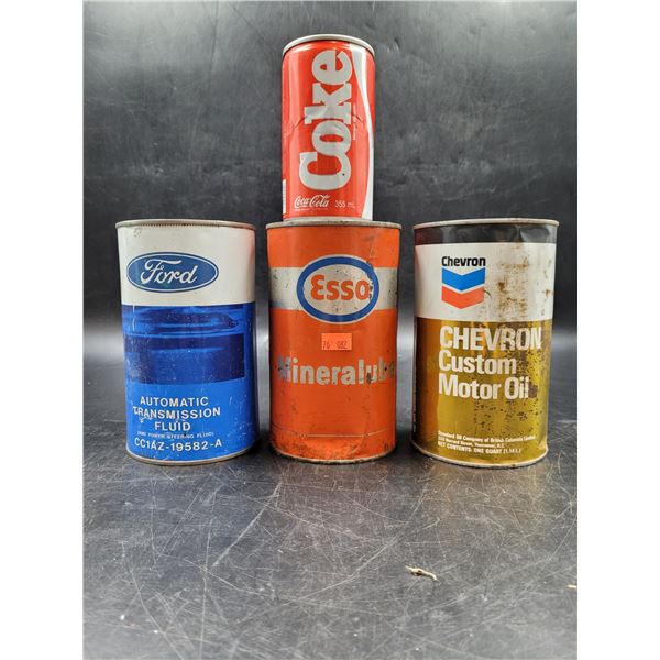 Ford, Esso & Chevron Motor Oil Cans