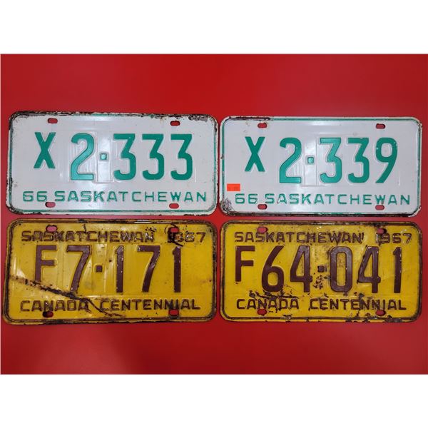 1966 & 67 Saskatchewan License Plates