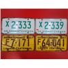 Image 1 : 1966 & 67 Saskatchewan License Plates