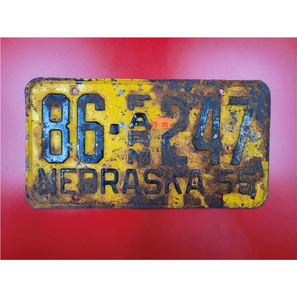 1955 Nebraska License Plate