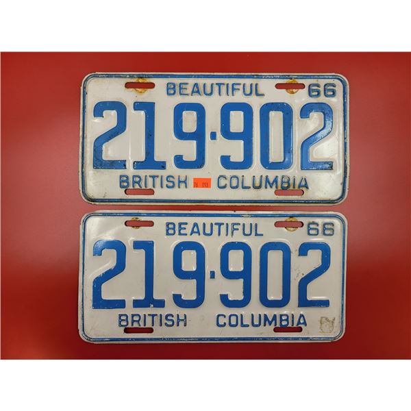 1966 British Columbia License Plate Pair