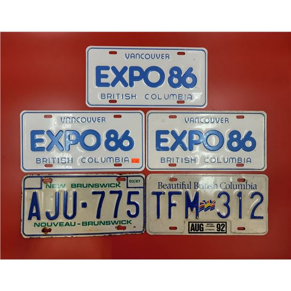 Vintage British Columbia / Expo 86 License Plates