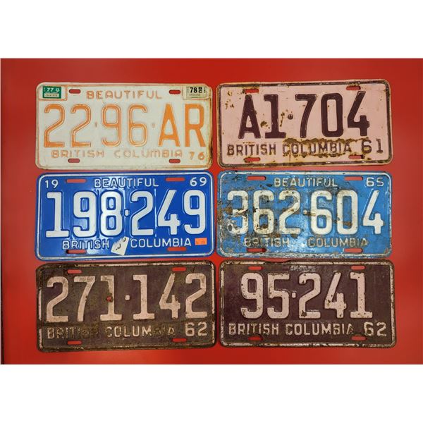 Vintage British Columbia License Plates