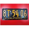 1933 California License Plate
