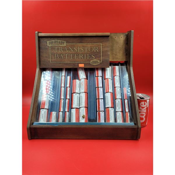 Eveready Wooden Transistor Batteries Holder w/ Batteries