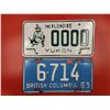 1963 British Columbia & Vintage Yukon License Plates