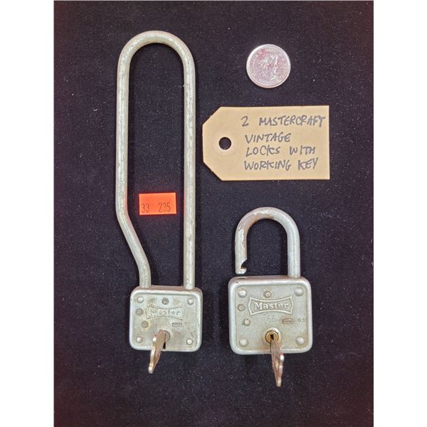 2 Mastercraft Vintage Locks w/ Working Key