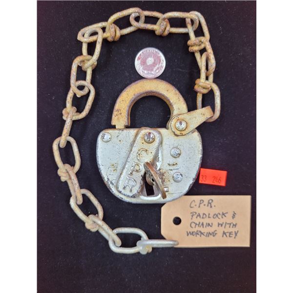 C.P.R Padlock & Chain w/ Working Key
