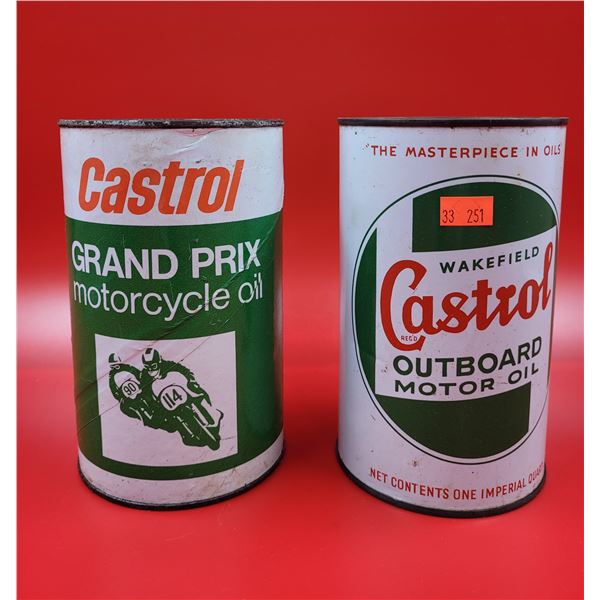 Castrol Motor Oil Cans