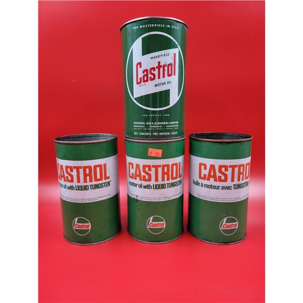 4 Castrol Motor Oil Cans