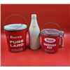 Vintage Burns Advertising Tins & Stone Ware Bottle