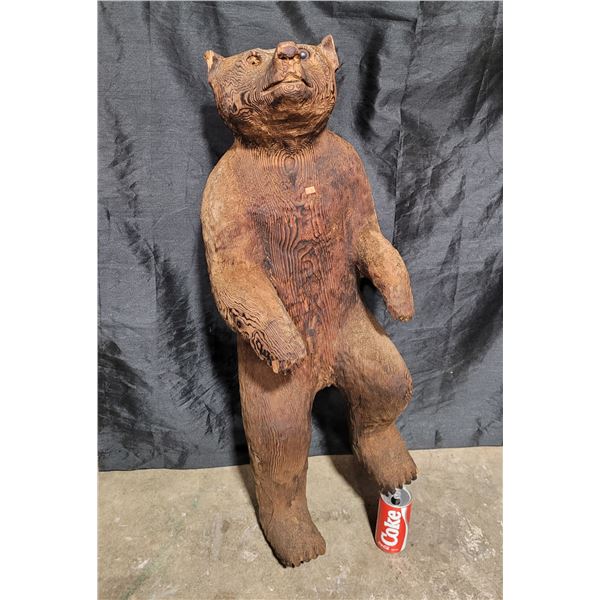 Hand Carved Wooden Bear Garden Décor