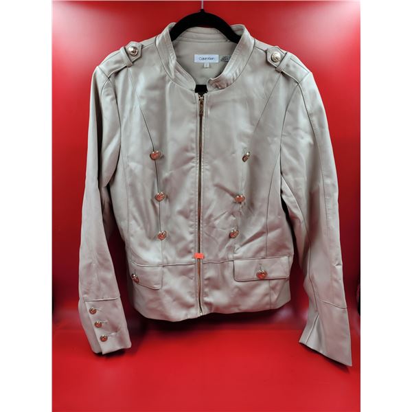 Large Leather Calvin Klein Zip Up Jacket