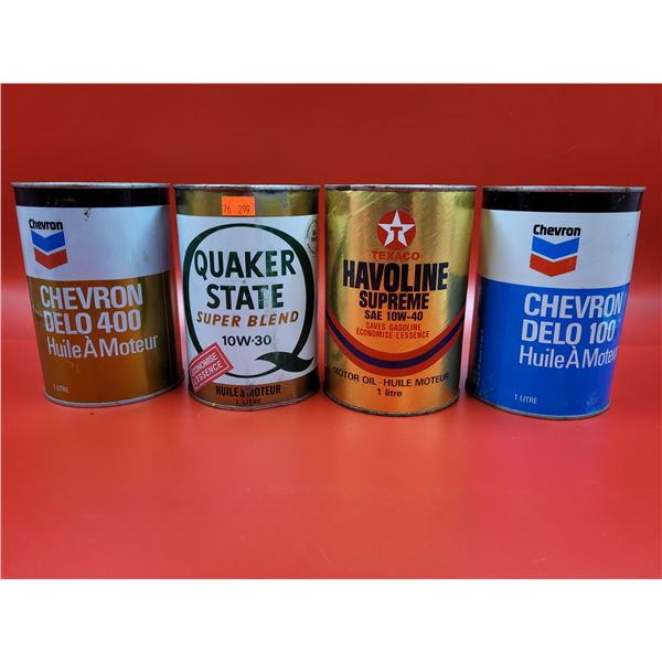 Vintage Motor Oil Cans (Full)