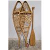 Vintage Wooden Snow Shoes & Paddle