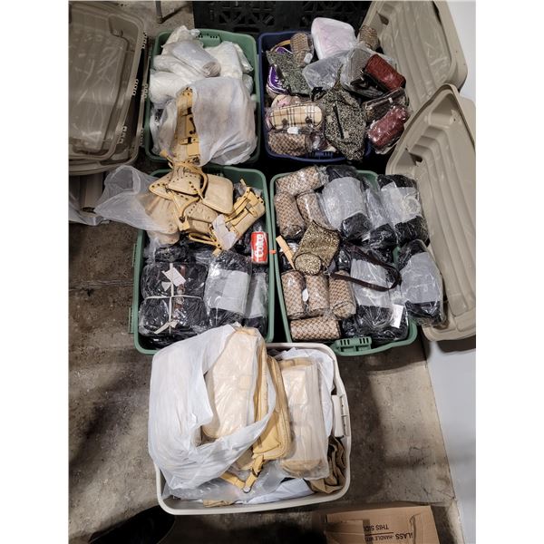 Large Purse/Handbag Lot Rubbermaid Totes Included