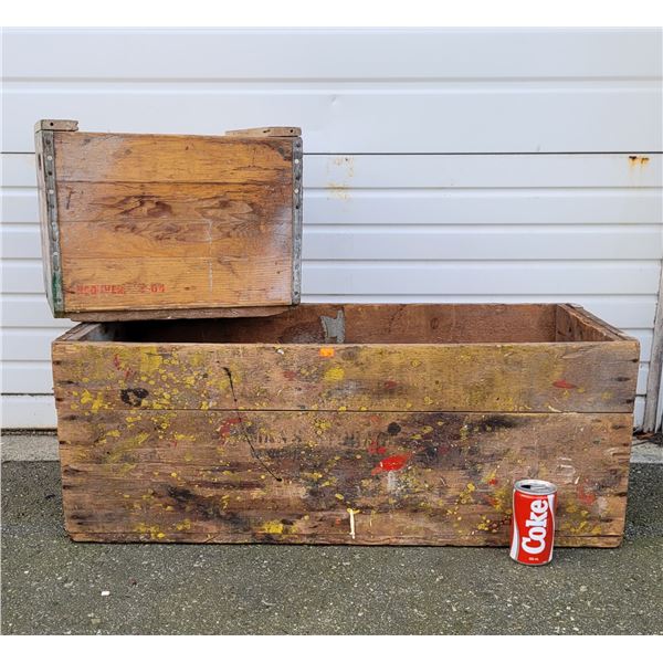2 Vintage Wooden Crates