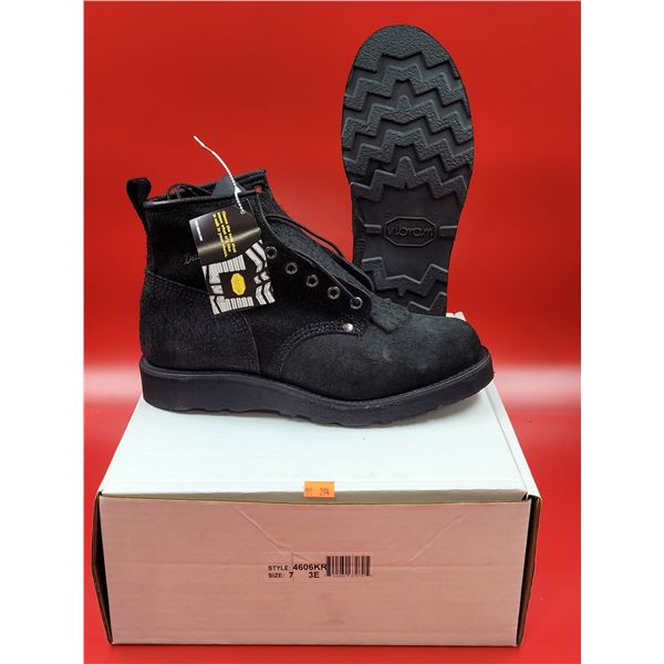 New Men's Size 7 Dayton Black Leather Boots